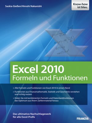 cover image of Excel 2010 Formeln und Funktionen